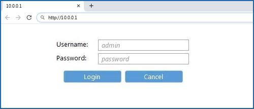username password 10.0.0.1