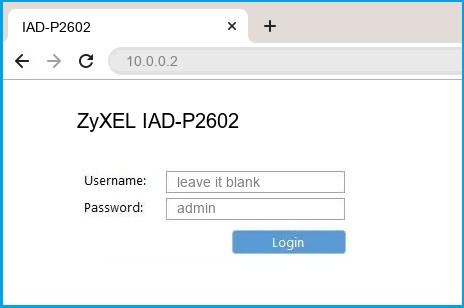 10 0 0 2 username and password