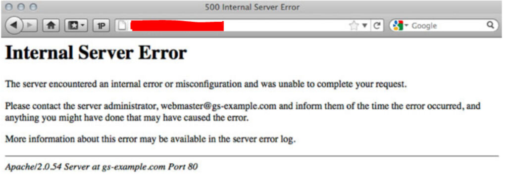 internal server error