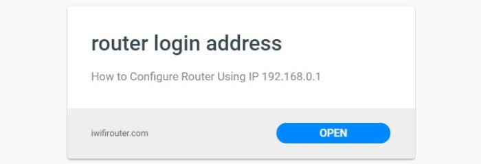 router login address