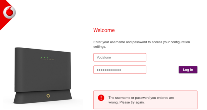 sign in to your Vodafone router