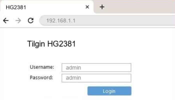 default username and password
