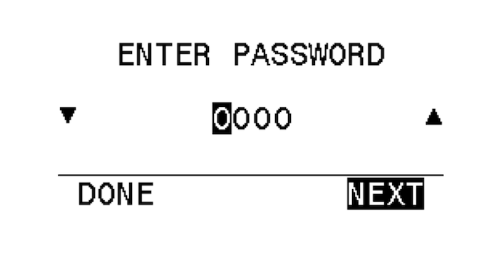 enter password printer screen