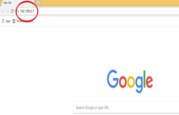 typing ip address in google chrome